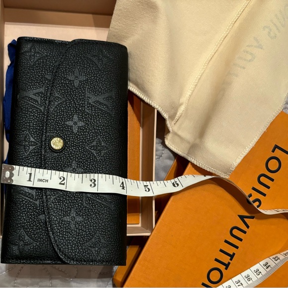 LOUIS VUITTON Empreinte Emilie Wallet Black Wallet Box & Dust bag - Picture 14 of 15